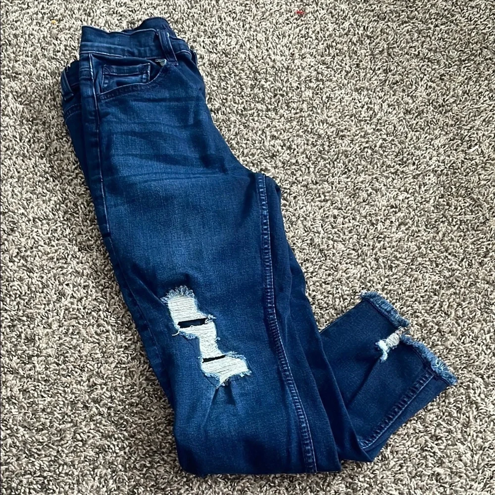 Justice Kids' Distressed Dark Blue Jeans